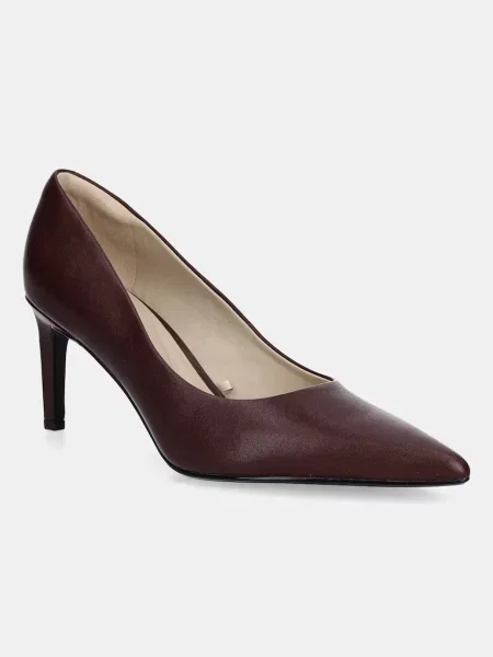 Кожени обувки с тънък Calvin Klein ESS STILETTO 70 бордо