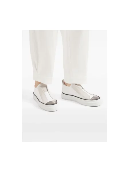 Sneakersy Brunello Cucinelli wsuwane białe