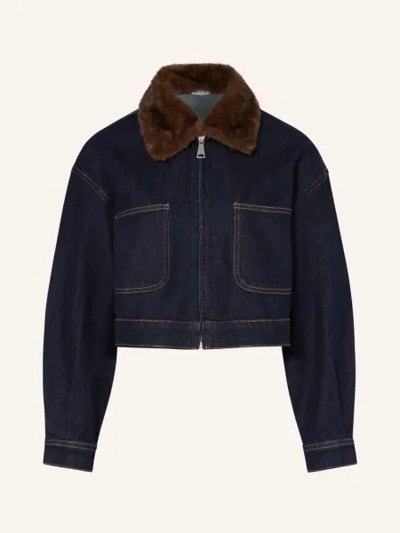 Mrs & Hugs Džínová Bunda S Odnímatelným Límcem Z Umělé Kožešiny raw denim