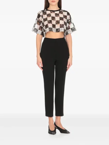 Cropp tricou Pinko în carouri cu imagine alb