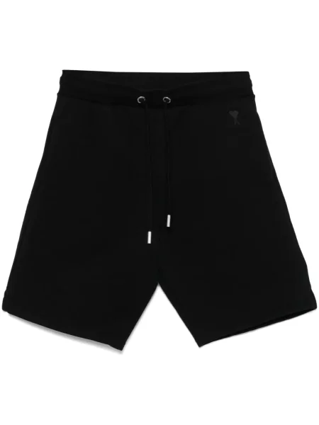 Pantaloni scurți Ami Paris cu broderie negru
