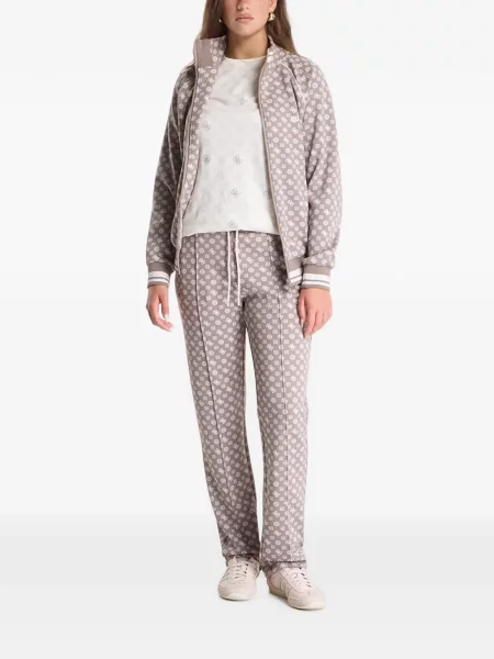 Pantaloni Guess cu imagine alergare maro