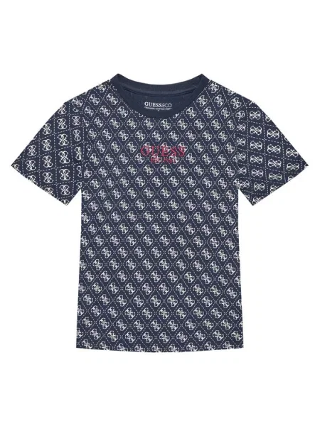 Guess Marškinėliai Tamsiai Regular Fit mėlyna