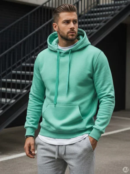 Bluza z kapturem Dstreet miętowa