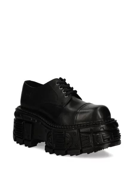Pantofi New Rock cu șireturi din dantelă negru