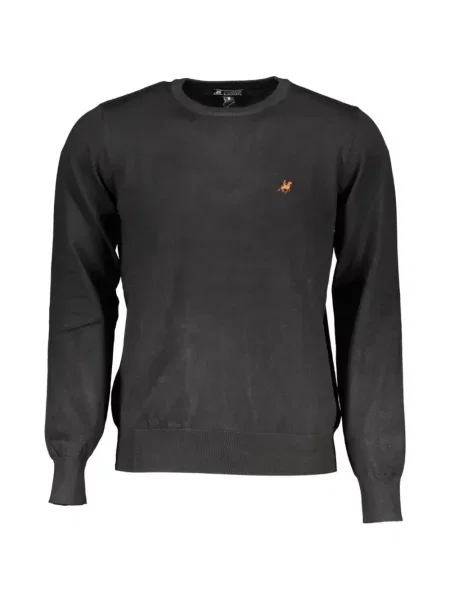 Pulover U.s. Grand cu broderie cu decolteu rotund negru