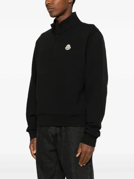 Hanorac cu fermoar Moncler cu autograf negru