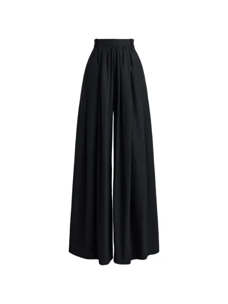 Pantaloni Ralph Lauren Collection plisate din poplin negru