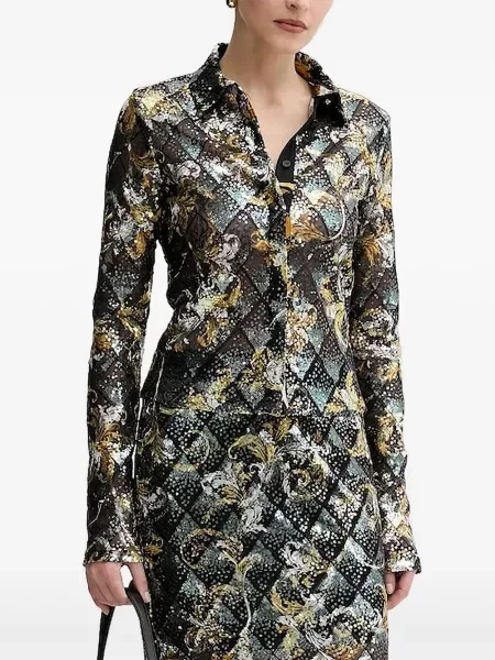 Bluză Versace Jeans Couture cu paiete negru