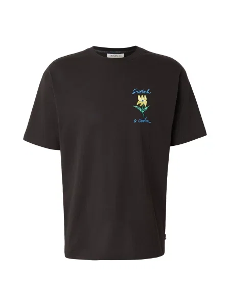 SCOTCH & SODA Tricou albastru deschis / galben / negru alb