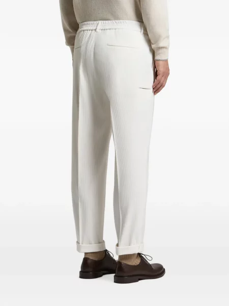 Pantaloni Peserico de catifea cord alb