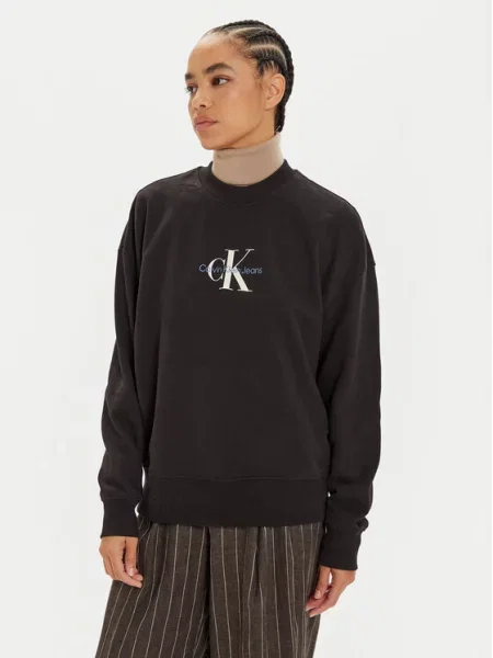 Bluza Calvin Klein Jeans z długim rękawem czarna