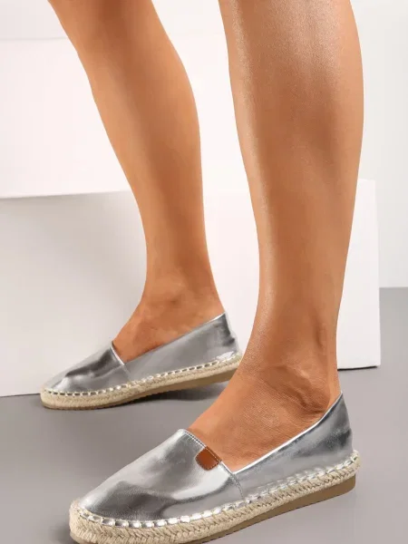 Espadrile Argintii Plate Casual Boho Lephea