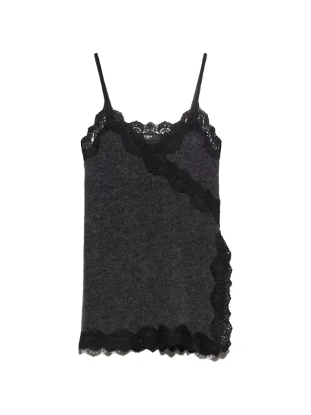 Top Bimba Y Lola melange din dantelă gri