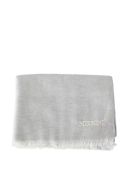 Fular Missoni cu broderie gri