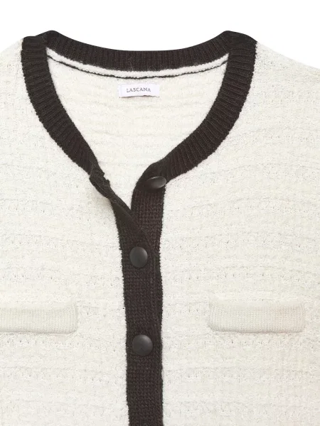 LASCANA Geacă tricotată crem negru
