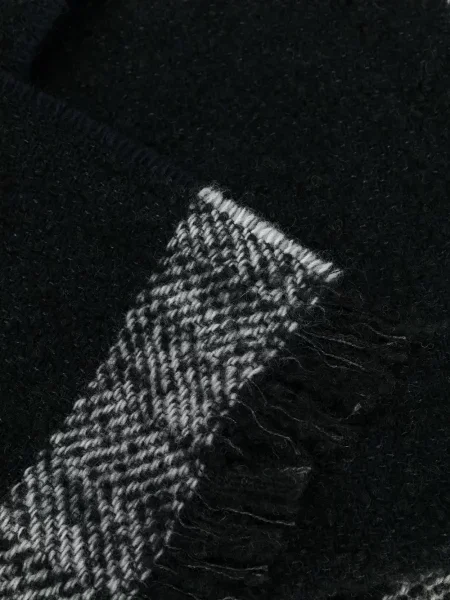 Fular Zanone cu model herringbone negru