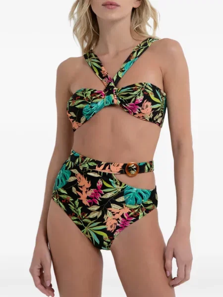 Bikini Patbo cu imprimeu tropical negru