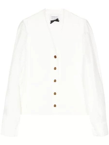 Kardigan Edward Achour Paris z dekoltem w serek biały