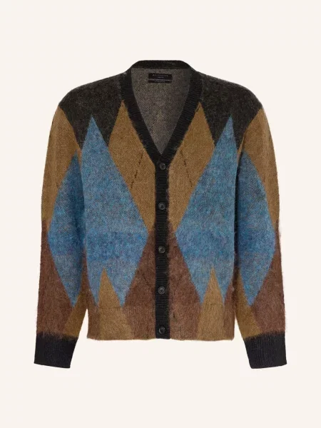 Kardigan Allsaints wełniany brązowy