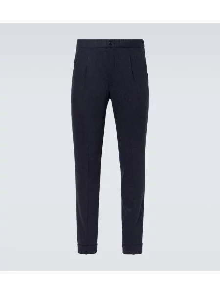 Volneni hlače z ravnimi hlačnicami Thom Sweeney modra