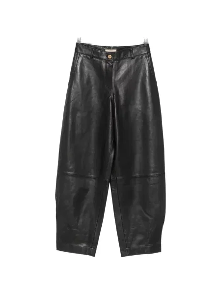 Pantaloni Sessun din piele conici negru