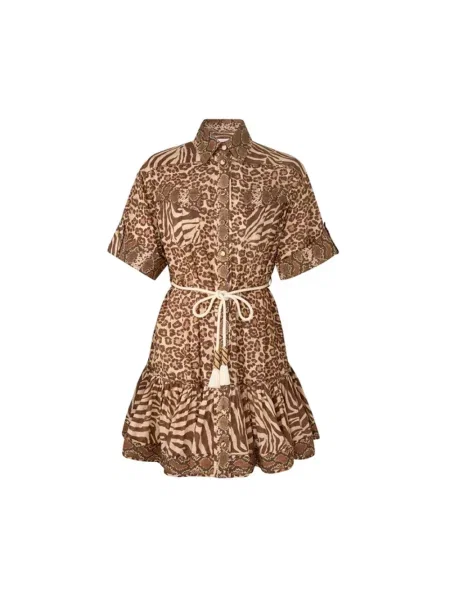 Sukienka Zimmermann garniturowa brązowa