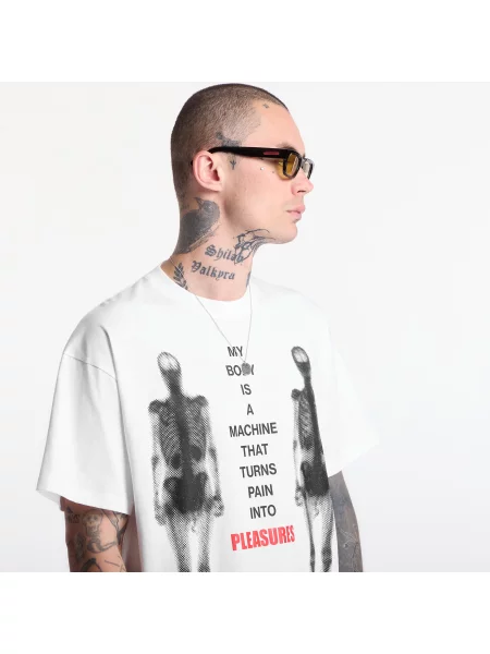 Tricou PLEASURES Machine T-Shirt White L alb