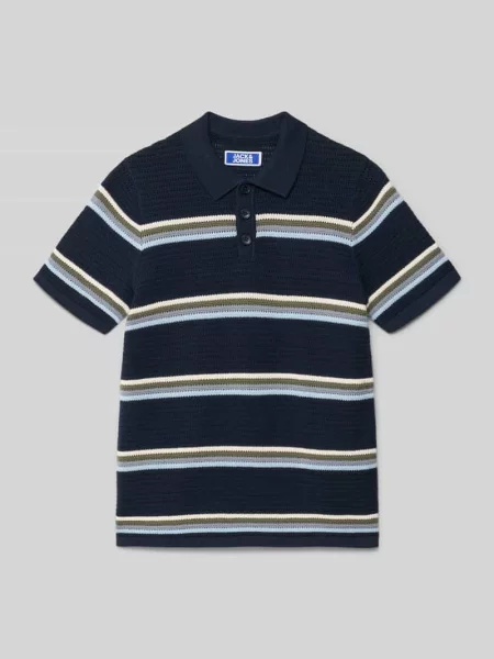 Koszulka polo z dzianiny o kroju regular fit model MAINE' Jack & Jones granatowa