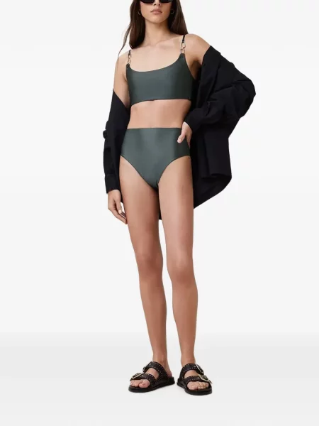 Bikini Allsaints cu talie înaltă verde