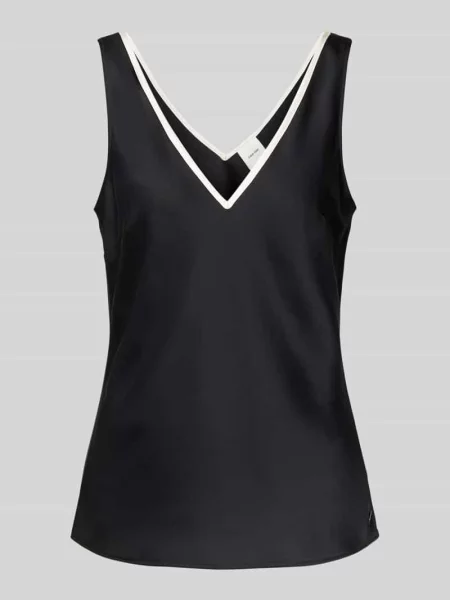 Top Calvin Klein Womenswear z dekoltem w serek czarny