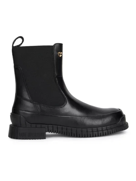 Botki Love Moschino skórzane czarne