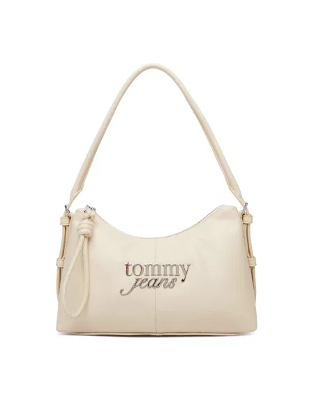 Tommy Jeans Kabelka Metal Logo Shoulder Bag biela