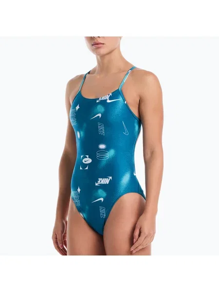 Costum de baie întreg pentru femei Nike Hydrastrong Cutout green abyss verde