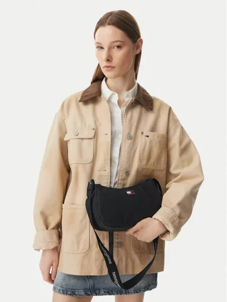 Tommy Jeans Τσάντα Tjw Ess Daily Shoulder Bag Μαύρο λευκό