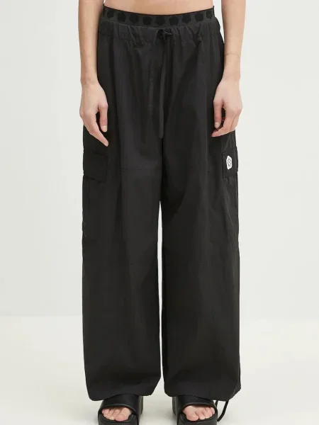 Kenzo pantaloni femei drept high waist negru
