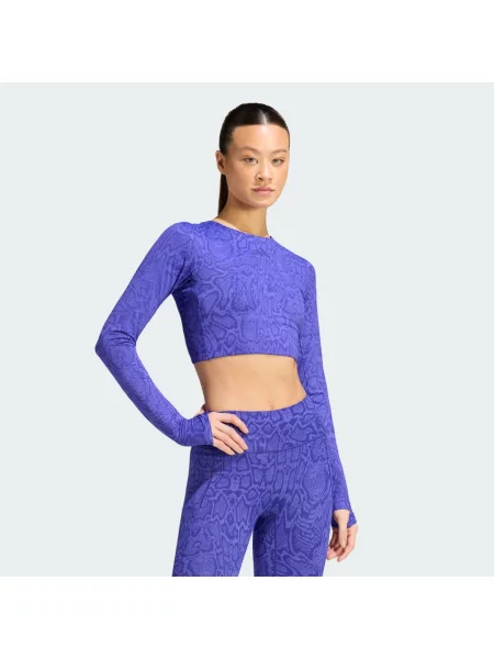 Tělocvična top Adidas s dlouhými rukávy s hadím vzorem fialový