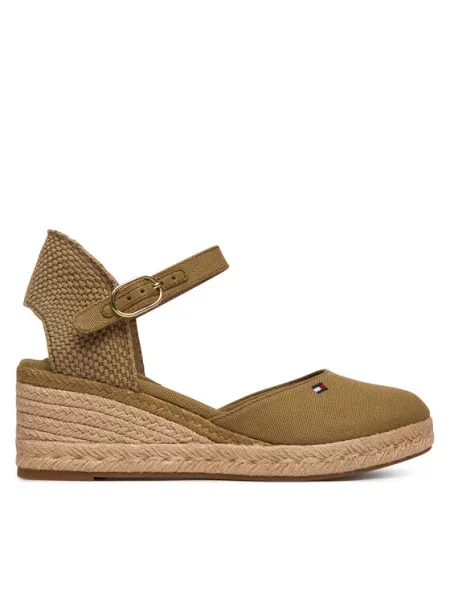 Espadrile Tommy Hilfiger Mid Wedge Espad Closed Toe rjava