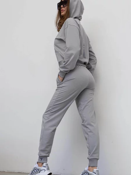 Женский спортивный костюм с капюшоном сірий