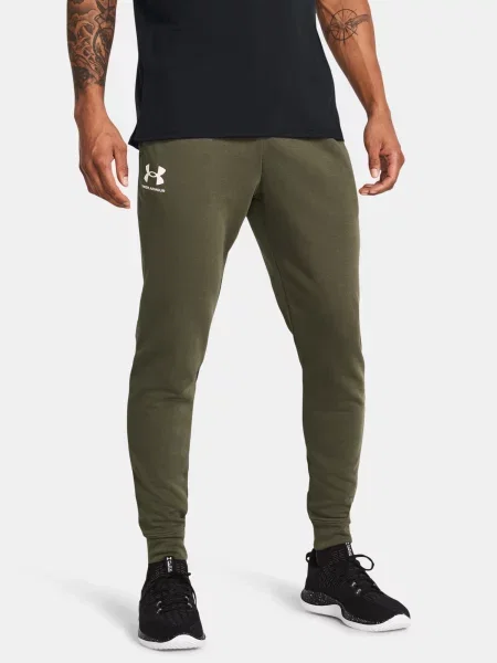 Frotir športne hlače Under Armour kaki