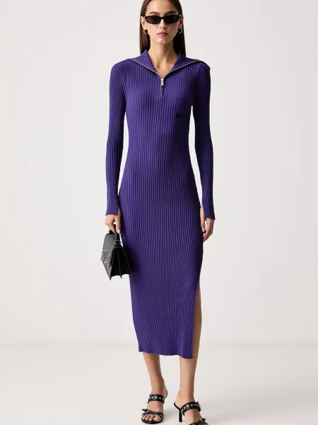 Karl Lagerfeld Jeans rochie bodycon cu vâscoză violet