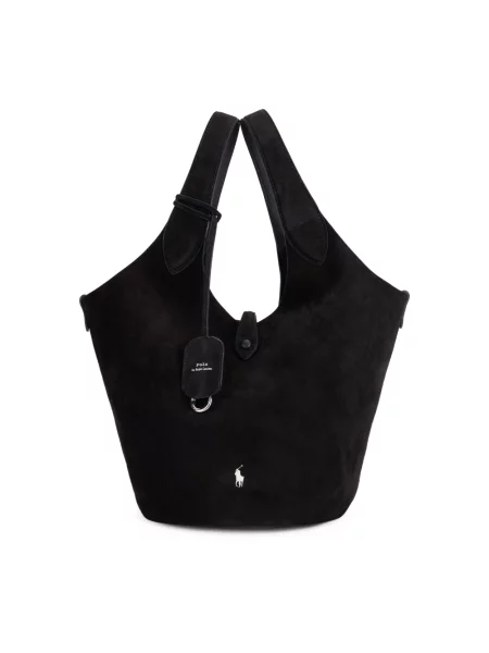 Shopperka Polo Ralph Lauren zamszowa czarna
