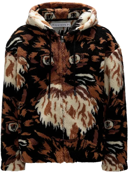 Geacă Jw Anderson din fleece cu imagine maro