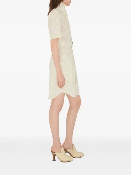 Rochie tip cămașă Burberry în carouri cu imagine alb