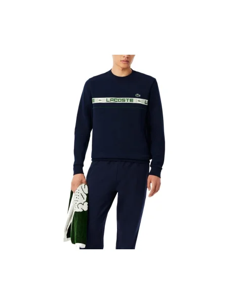 Hanorac Lacoste cu dungi tenis albastru