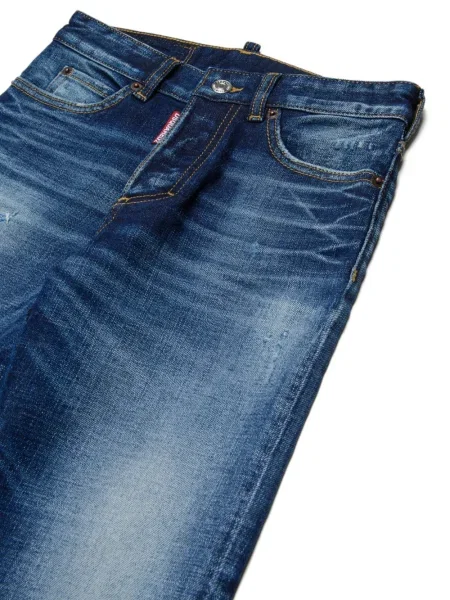Jeansy straight leg dziecięce Dsquared2 niebieskie
