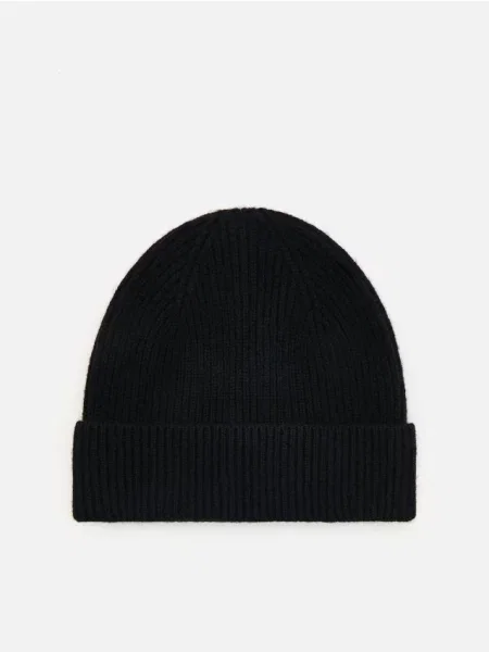 Reserved Căciulă cu lână și cașmir negru