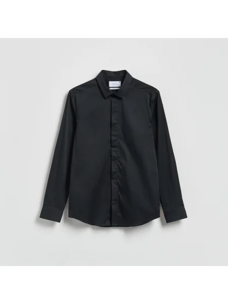 Reserved Super slim fit egyszínű ing fekete