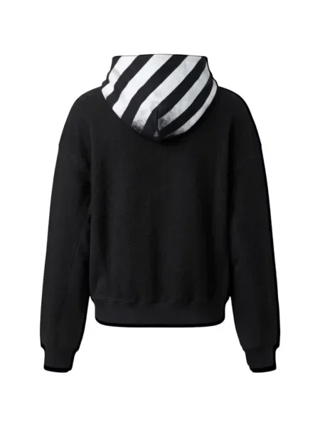 Hanorac cu glugă Off-white cu imagine alb