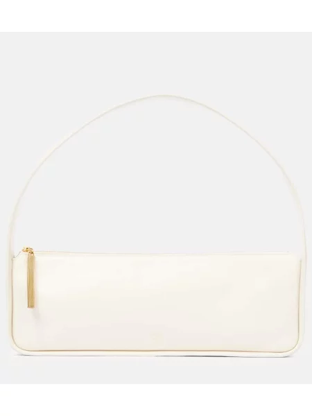 Geanta de piele Khaite din piele alb